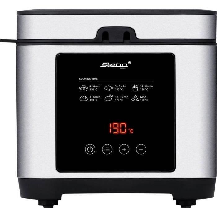 Steba Germany DF 150 Friteuse 1200 W Fonction Minuteur, Réglage De La Température En Continu, Avec Écran Acier Inoxydab