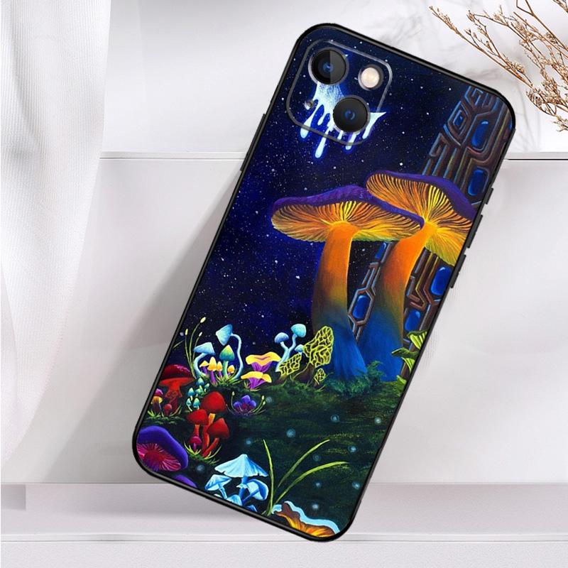 Psychedelic Mushrooms Florals Shockproof Case For iPhone 17 15 16 Pro Max 11 14 Plus 12 13 Mini 16e 17 Air Phone Cover