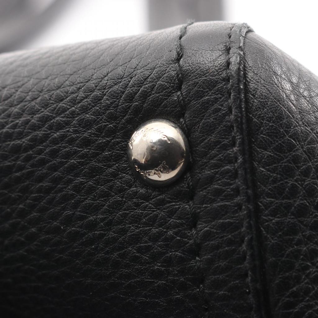 Used Salvatore Ferragamo Gancini Handbag leather Black Used Women