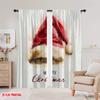 2pcs,2D Plane Printing Contemporary Curtains Vintage Santa Hat Polyester Fabric (without Rod) Festive Use for Bedroom, Living
