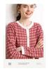 Women's Color Block Cashmere Cardigan – Autumn/Winter, Round Neck, Long Sleeve, Loose Fit with Pockets.