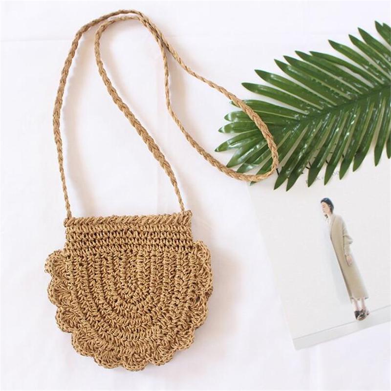 

Маленькие простые женские соломенные сумки, плетеная сумка на одно плечо, тканые летние сумки через плечо для девочек, модные сумки 16*6*19cm