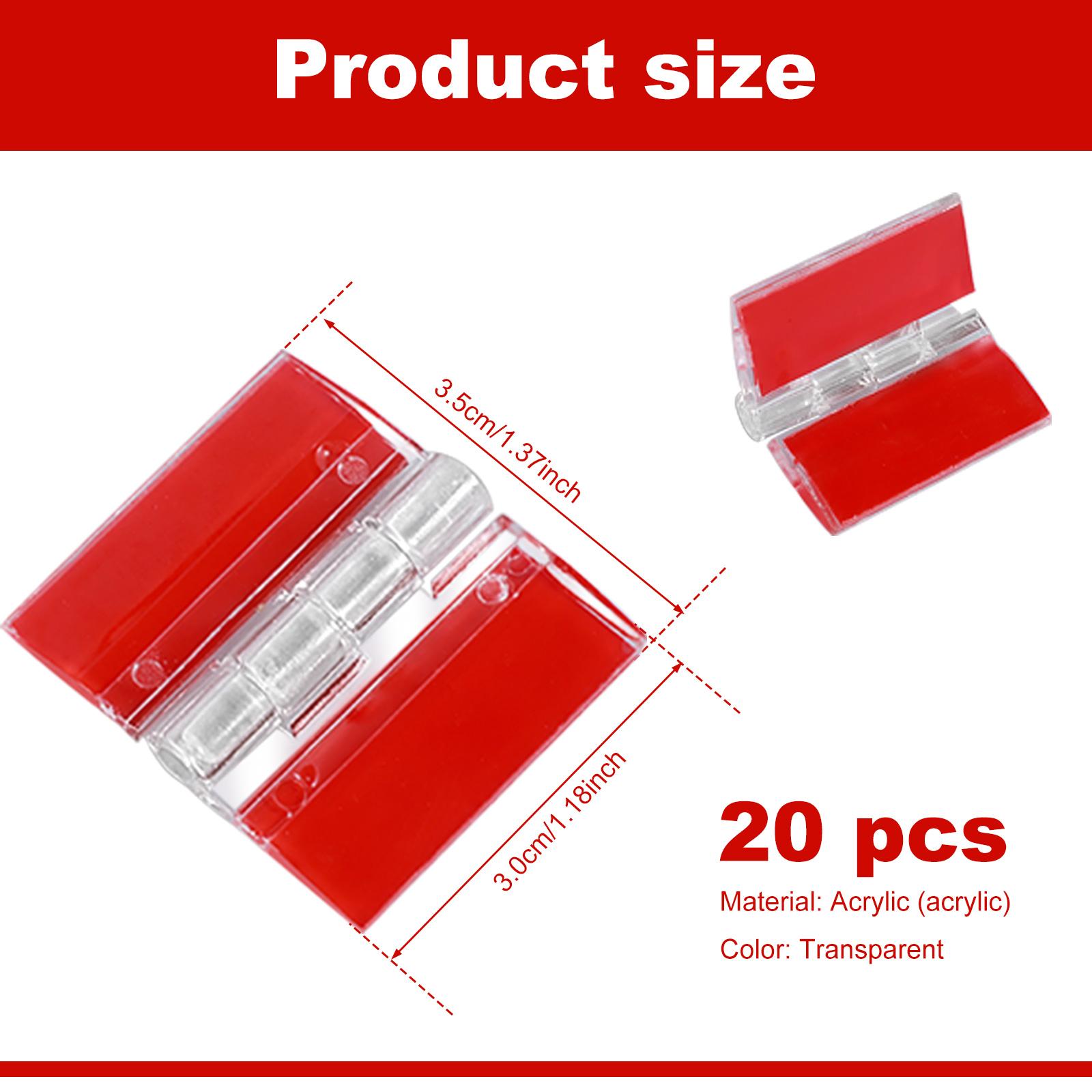 

10/20Pcs Folding Hinges Acrylic Transparent Hinges Self adhesive Hinge Plastic Hinges Boxes Clear Adhesive Hinges Foldable Hinge Acrylic