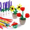 100-1500Pcs Colorful Chenille Stem Twisted Rod Diy Plush Tinsel Stem Wired Twist Stick Fluffy Bar Iron Wire Pipe Cleaners Plush