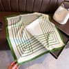 Luxury Stripe Print Designer Simple Scarf Bandana Women Hair Bands Square Scarves Satin Lady Wrap Headband