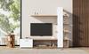 Woonkamerkast, Woonkamermeubelset 180 x 33,5 x 151,5 cm, Geschikt voor TV's onder 60 inch, Moderne Eiken Wit TV-meubel, TV Wandmeubel Set