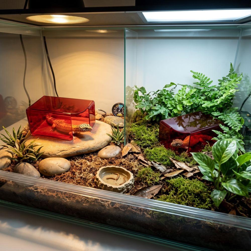 Stackable Reptile Hide Cave Translucent Visible Shelter House Reptile Hideout  Pet Breeding