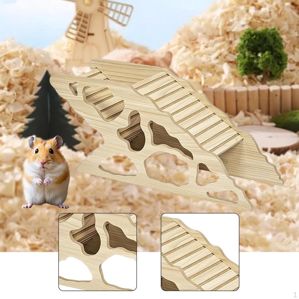 Hamster House and Habitat Small Pet Castle Home,Cage Accessories,Wood Animal Hideout Hut Play