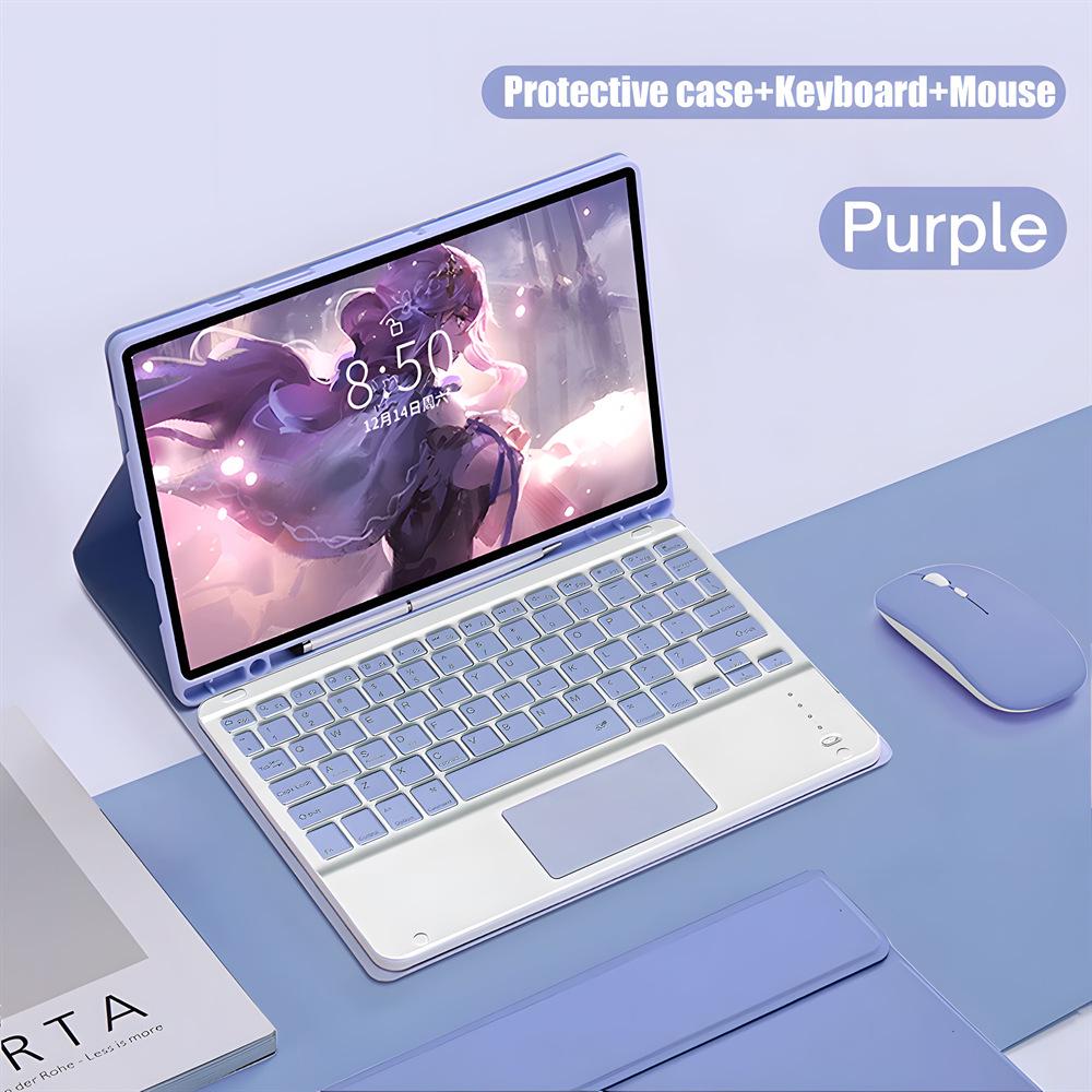 Étui-clavier Bluetooth compatible pour tablette Samsung A11+ avec pavé tactile, emplacement pour stylet et housse en cuir détachable pour A9plus X210.