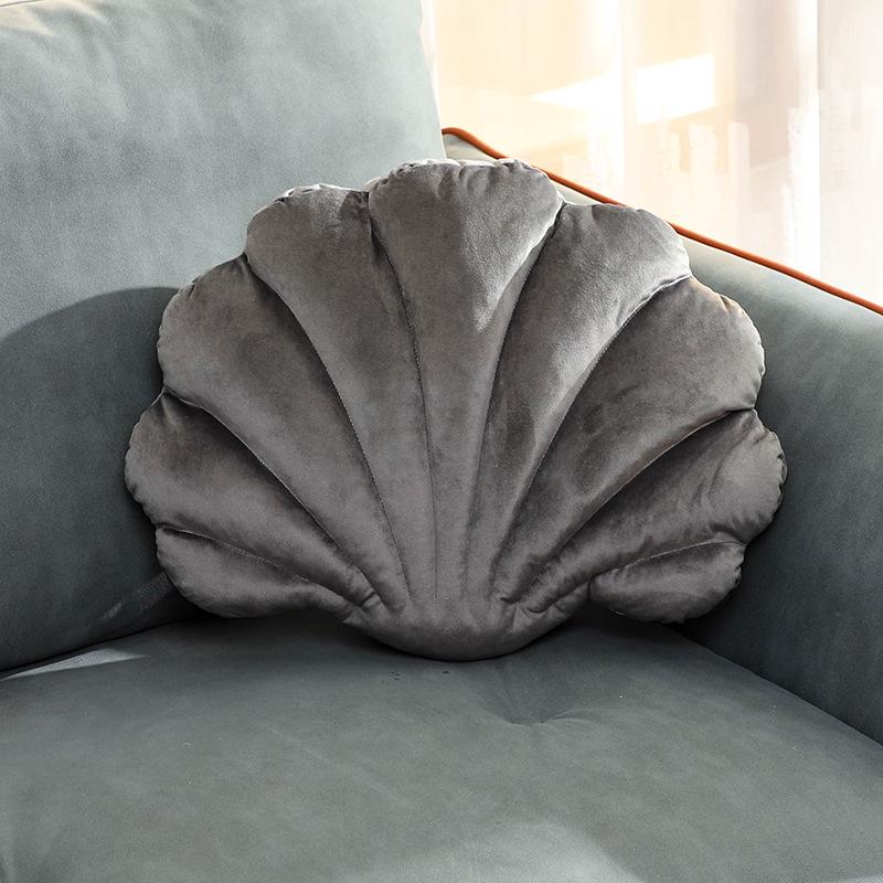 Holländisches Samt-Muschel-Kissen - Kreatives, simuliertes Muschel-Design für Sofa und Rückenstütze zu Hause