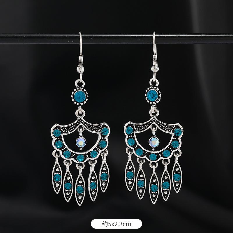 Original Design Earrings Retro Court Fringed Temperament Earrings Women's Long Crystal Ear Jewelry