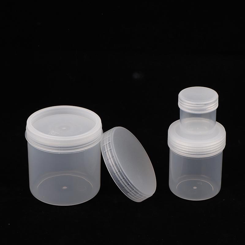 Průhledná uzavřená plechovka s víkem Plastová prázdná balící láhev Kruhové úložiště kbelík Sklenice na sušenky Potravinářské uzavřené plechovky Nádržka