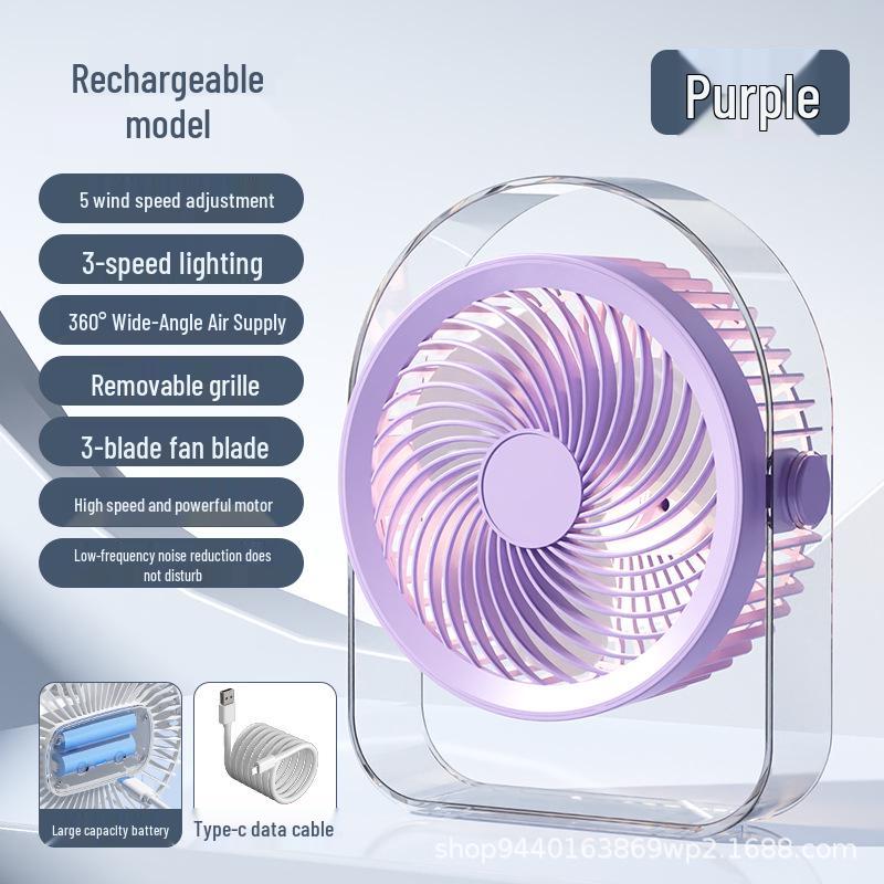 2026 Portable Wireless Mini Desktop Fan for Dorms and Offices