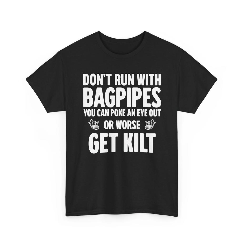 Funny Scottish Shirt Don't Run With Bagpipes Tee Gift For Scotland Lovers