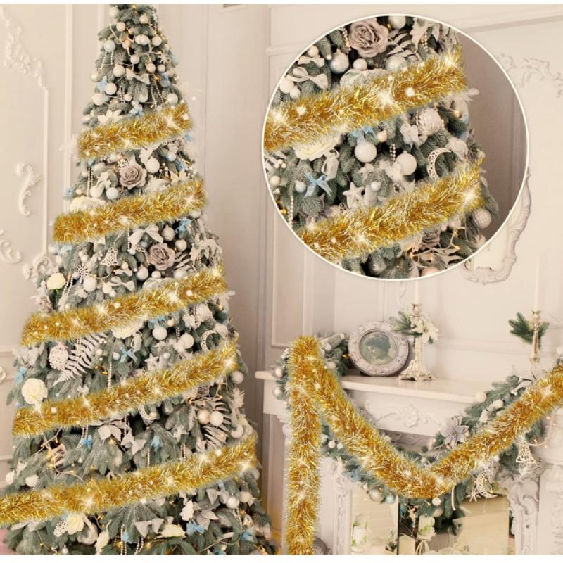 Strip Pet/pvc Christmas Tree Decoration Tops Pull Flower (filament Plus White Dot) 10m X 9cm