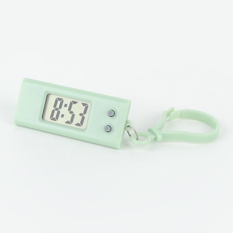 2Pcs Portable Electronic Clock Keychain Mini Pocket Electronic Oval Hanging Watch Digital Table Time Date Display Clock Student