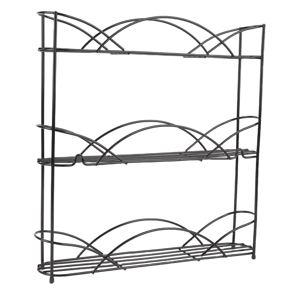 Seasonings Rack 3 Tier Metal Seasonings Organizer with Anti Slip Rubber Foot Pads for Kitchen Countertop