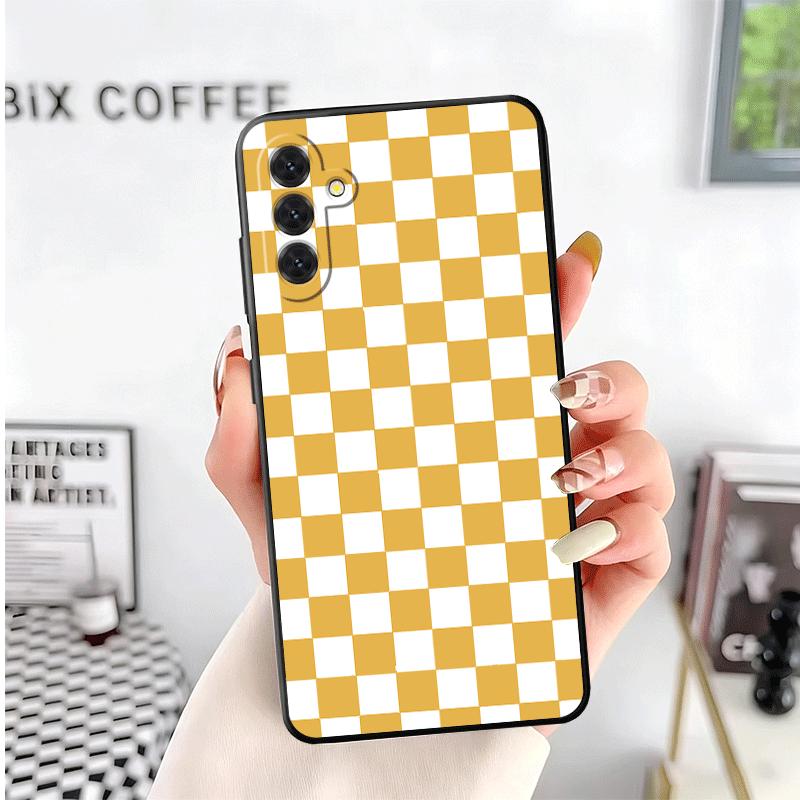 Retro Classic Chess Board Grid Soft Phone Case for Samsung A17 A37 A57 A16 A26 A36 A56 A15 A25 A35 A55 A14 A24 A34 A54 A13 A23 A