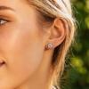 Yousheng 1 Pair Stud Earrings, Four-Claw Cubic Zirconia Sparkling Ear Studs, Women Earrings for Versatile Daily Wear Jewelry