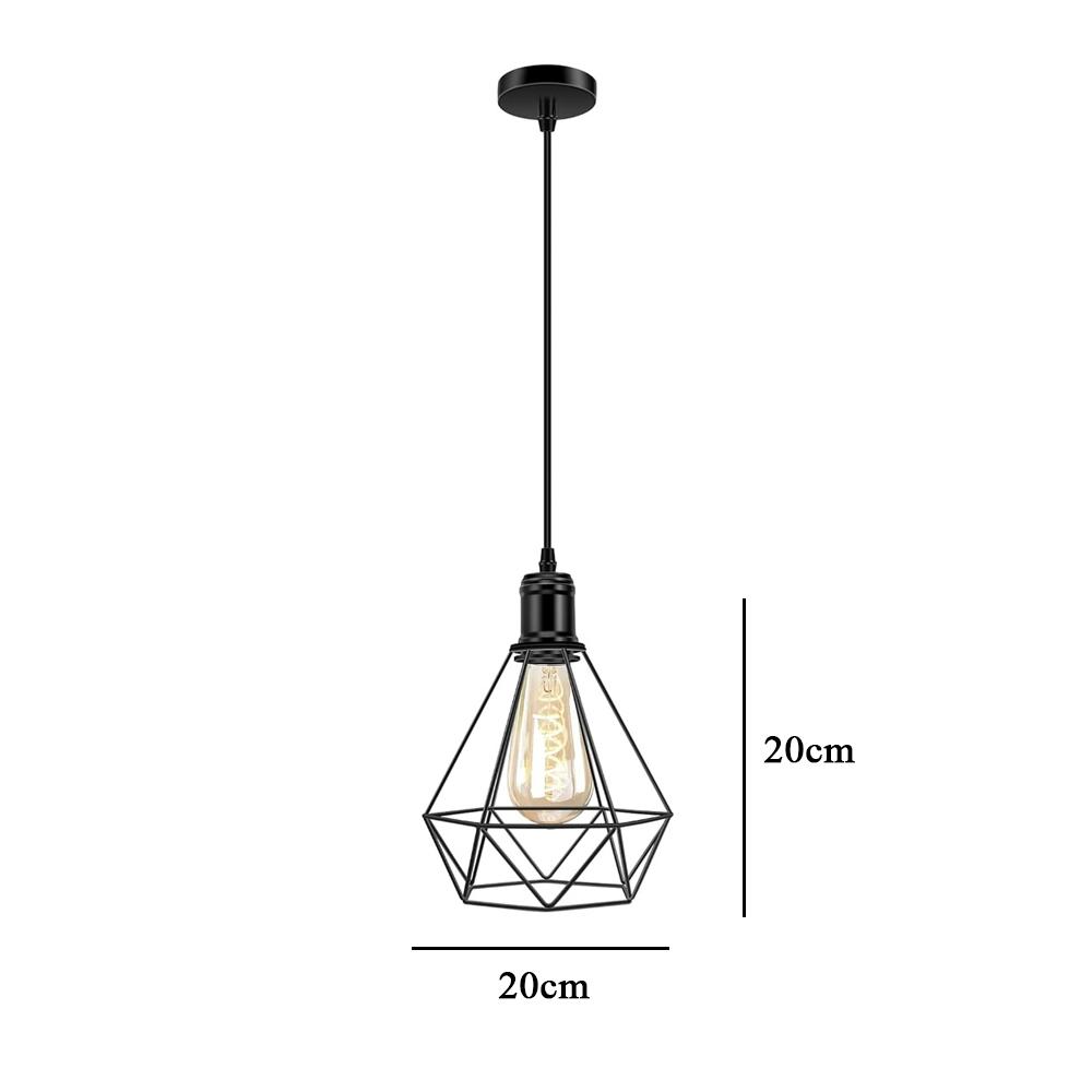 

1/3 Heads E27 Pendant Light Bar Kitchen Retro Industrial Hanging Lamp Ceiling Chandelier Fixture Cage Modern Loft Home Decor LED No Bulb
