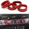 Red AC Air Conditioner & 2WD/4WD Switch Knob Ring Covers For 16-23 Toyota Tacoma