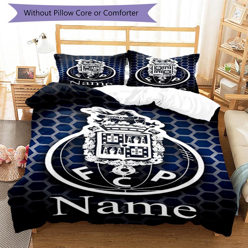 3Pcs Custom Name Fc Porto Bedding Set Duvet Cover Closure Includes 1Duvet Cover 2Pillowcases Soft And Comfortable For All Seasons