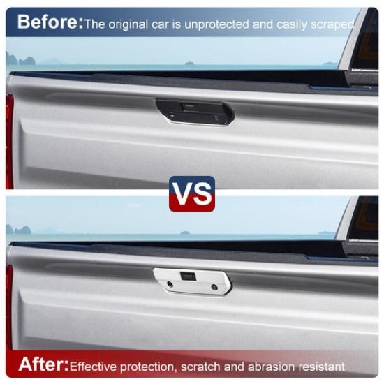 Rear Tailgate Door Handle Switch Button Cover Trim For Chevy Silverado 19+ White