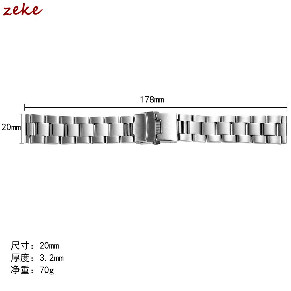 20/22/24/26/28mm Solid Stainless Steel Watch Bracelet Double Safety Fold Clasp Band Belt Diving Metal Strap for Oyster for Seiko