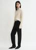 Longmei Women's Ribbed Wool Knit Sweater, Half-High Neck, Long Sleeve, 2026 Autumn/Winter Collection.