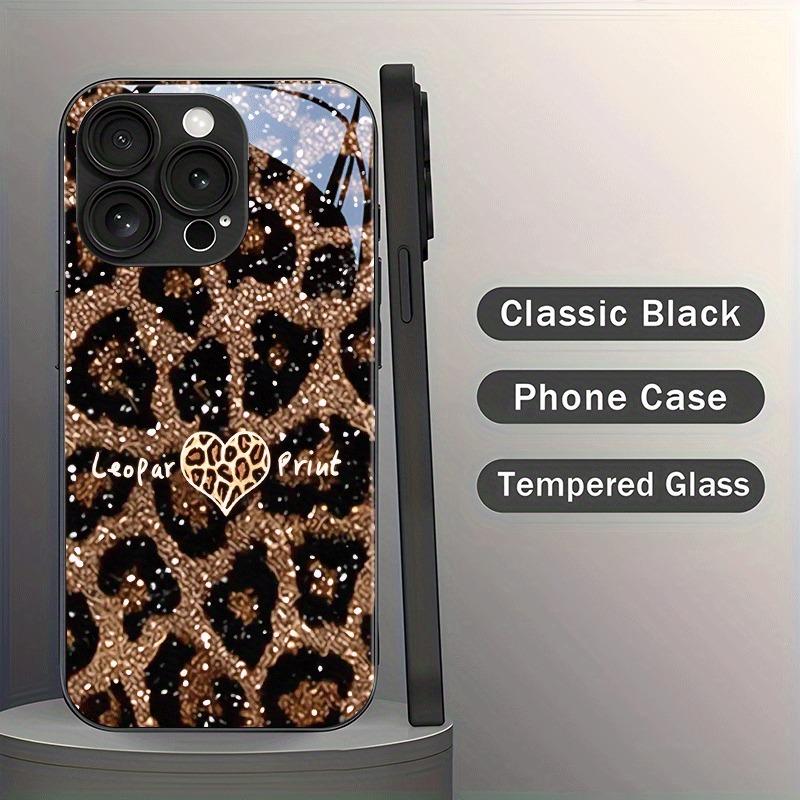 Liebesherz Leopardenmuster Gehärtetes Glas Material Handyhülle Für Samsung Galaxy S25 S24 S23 Ultra Plus FE Stoßfeste Hülle