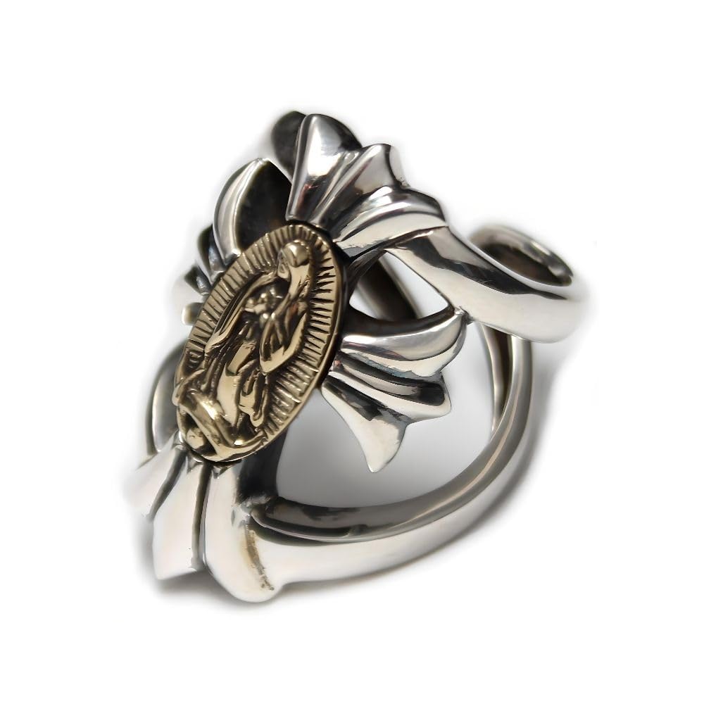 Maria Mexico Cross Good Vibrations Wide Sterling Silver 925 [goodvibrations] Ring, Men's Ring,