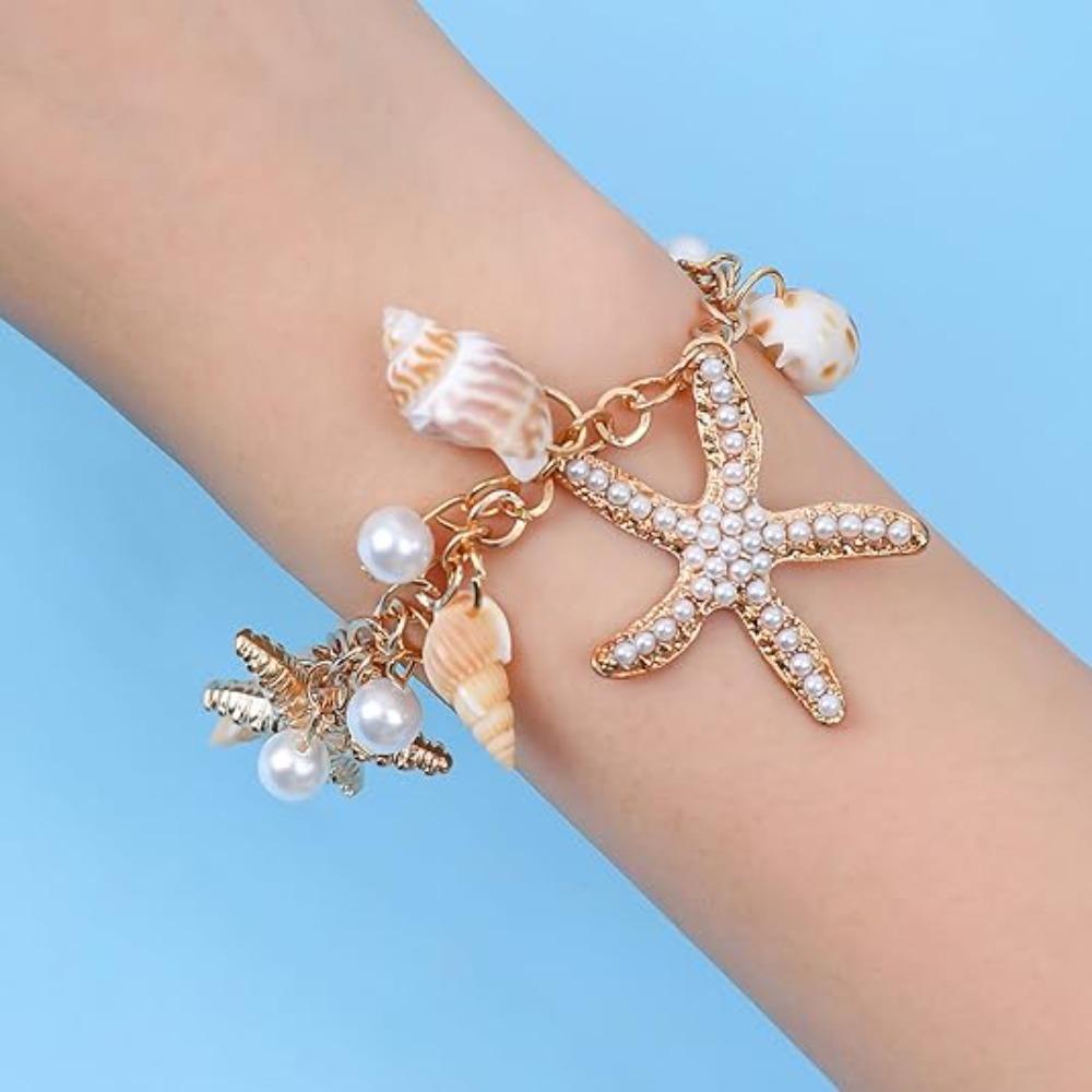 Starfish Shell Bracelet For Women Friends Christmas Gift Fashion Jewelry Accessories