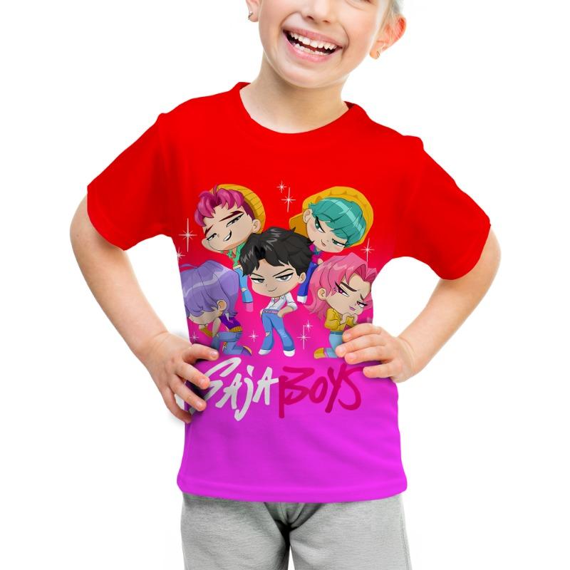 2025 Nou Bumbac pentru copii KPop vânător de demoni top casual mânecă scurtă fată băiat KPop grup de fete demon cadou pentru fani tricou