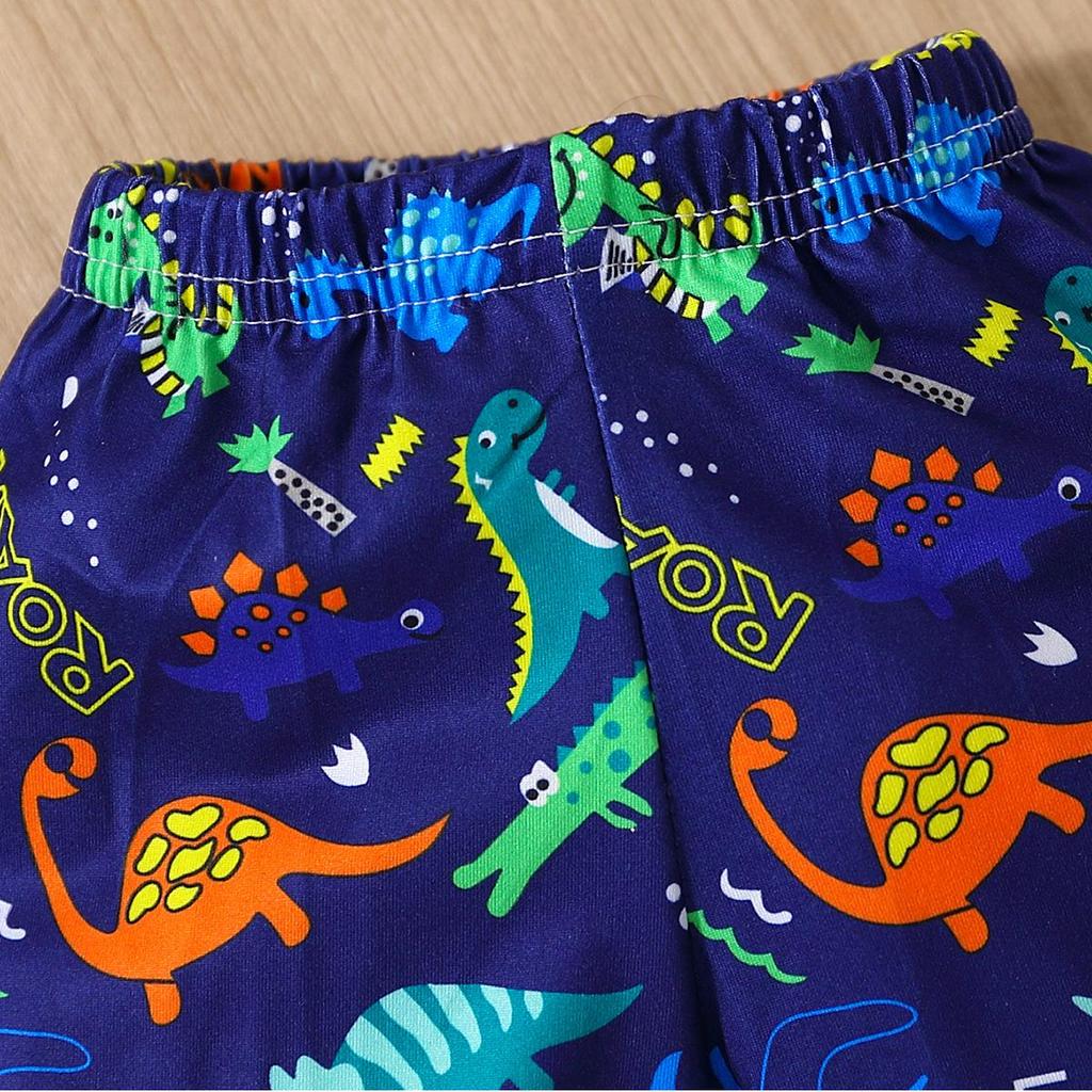 European & American Toddler Boys Dinosaur Summer Swimsuit Set