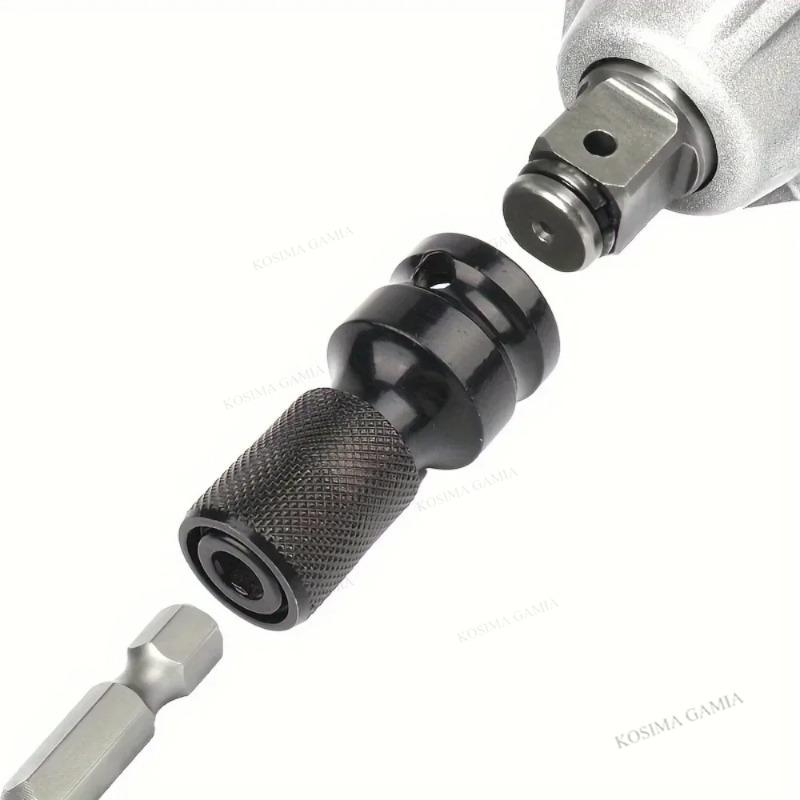 Telescopic Socket Adapter 1/2 To 1/4 Hex Female Socket Adapter for Electric Wrench Telescopic Drill Socket