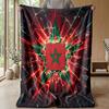 Morocco Football Printed Flannel Blanket Skin Friendly Warm Decorative Throw for Indoor Couch Bed Daily Use