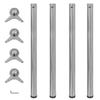 Day and Night - 4 Height-adjustable Table Legs 870 Mm Polished Nickel Color