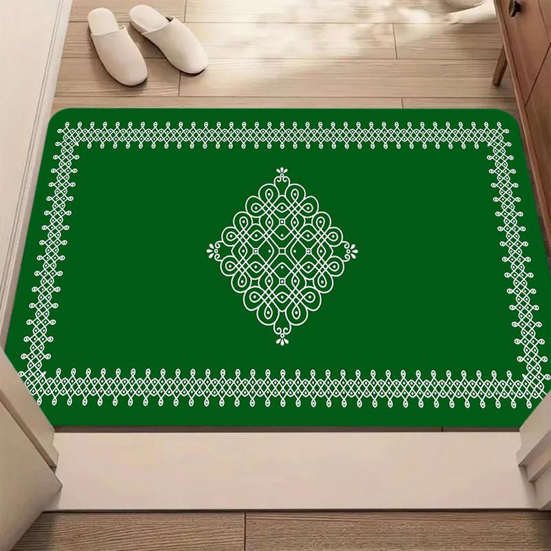 

Red Chinese Knot Pattern Door Mat Anti-Slip Welcome Rug Soft Entrance Carpet for Home Decoration Front Doormat Floor Mats 40cm x 60cm