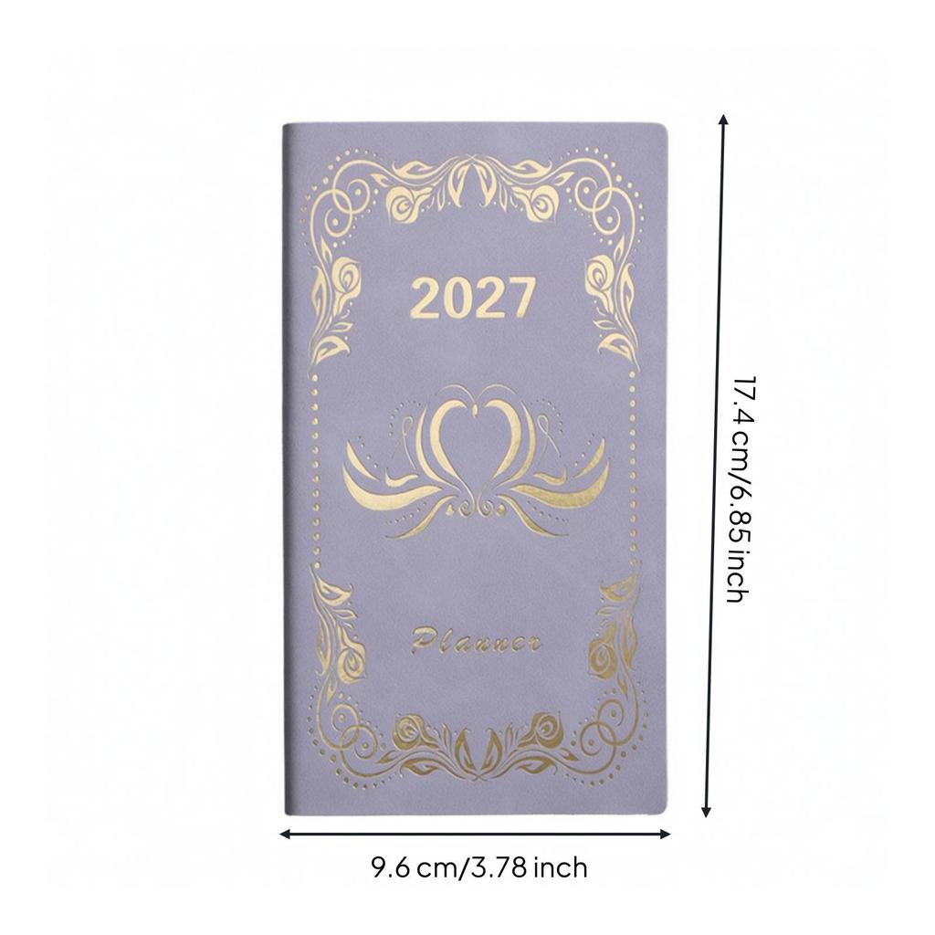 English Daily Planner Notebook Compact A6 Portable for Study