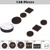 136/300 Pcs Self Adhesive Furniture Pads Anti Scratch Various Sizes Felt Furniture Noise Reduction Floor Protectors Tile Floor
