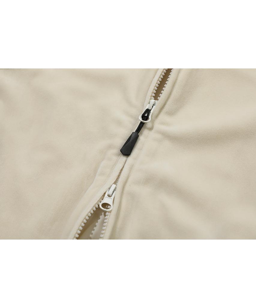 Cpgn Studio Velvet Racing Track Jacket Cream