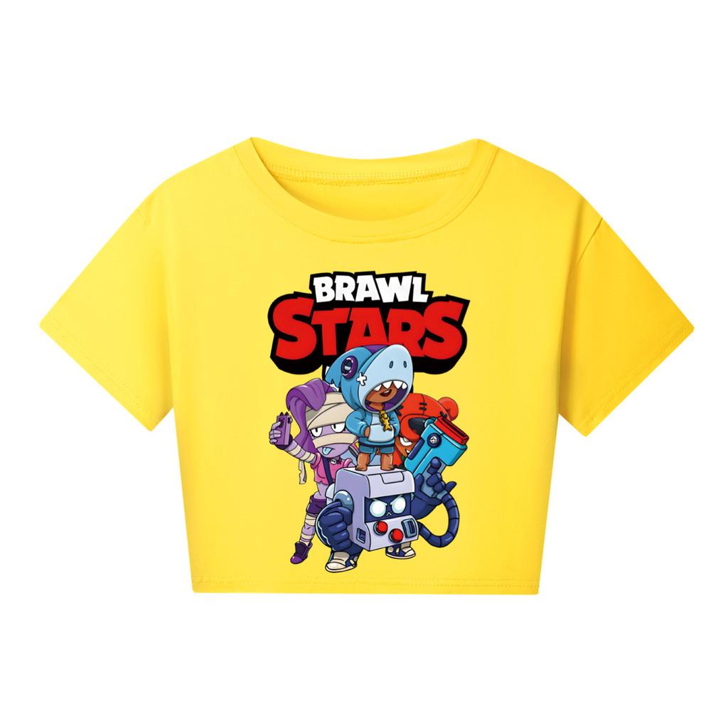 

4093 Girls Brawl Stars Print Short Sleeves Short T-Shirt 170cm