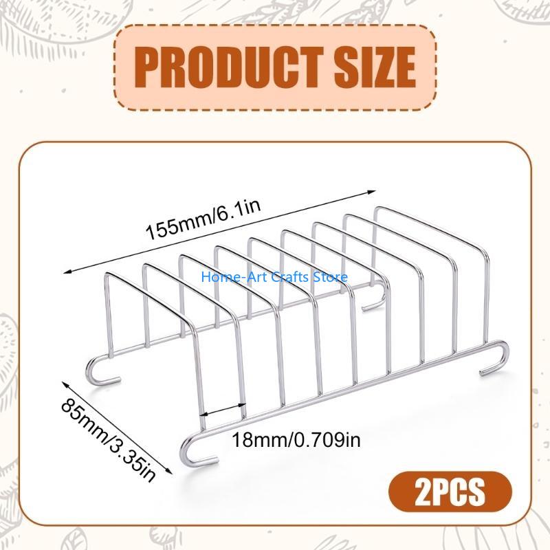 Y3NA 2Pcs Durable 201 Stainless Steel Air Fryers Baking Tool With Toasts Rack And Molds For Healthy Low Oil Cooking