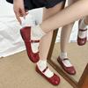 Rundkopf Retro Schleife Flachsohle Kleine Lederschuhe Damen 2025 Neu Frühling und Herbst Schwarz Französische Weichsohle Mary Jane Einzelne Schuhe