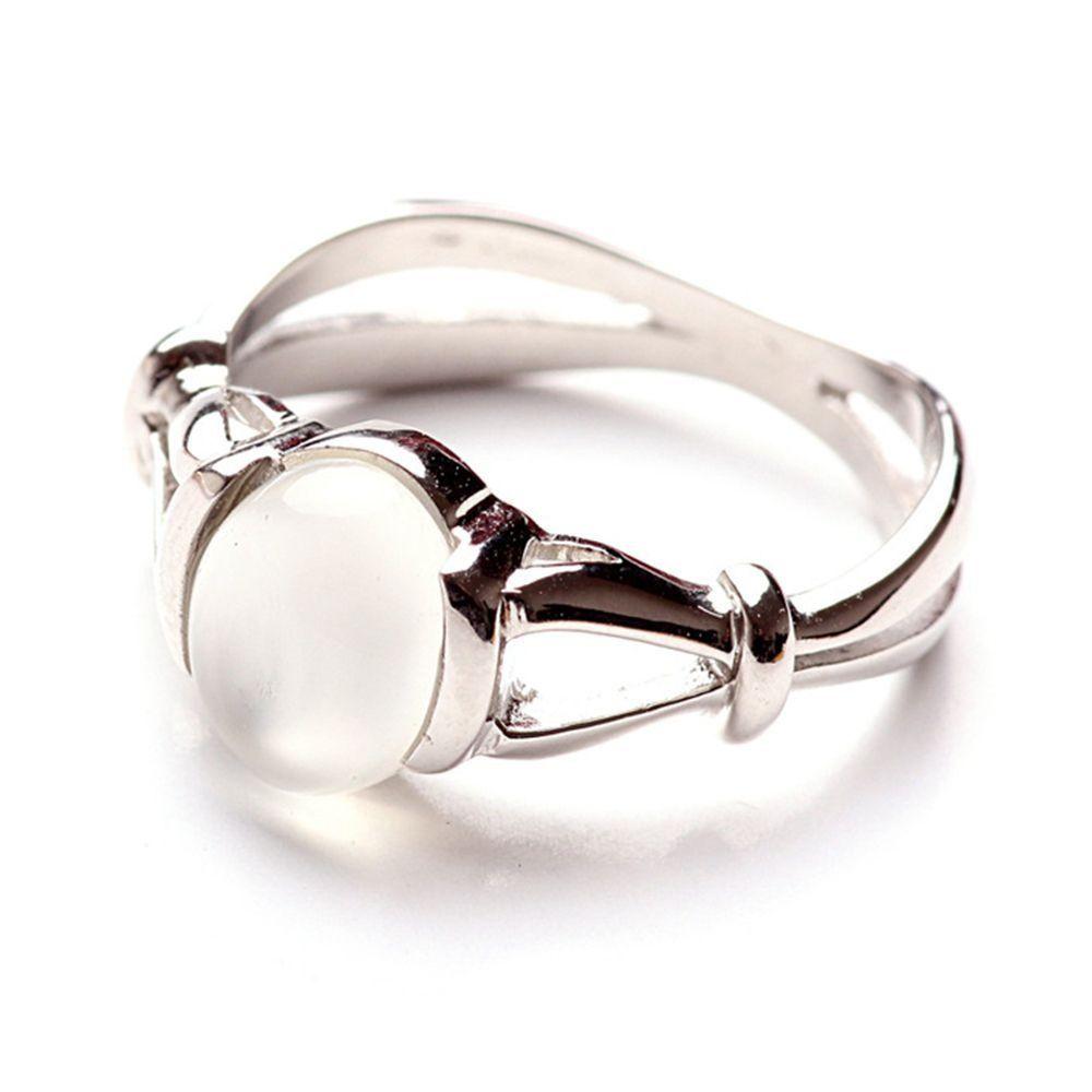 Glamour Steel Gift Engagement Ring With Bright Stone Silver Plated Fashion Jewelry