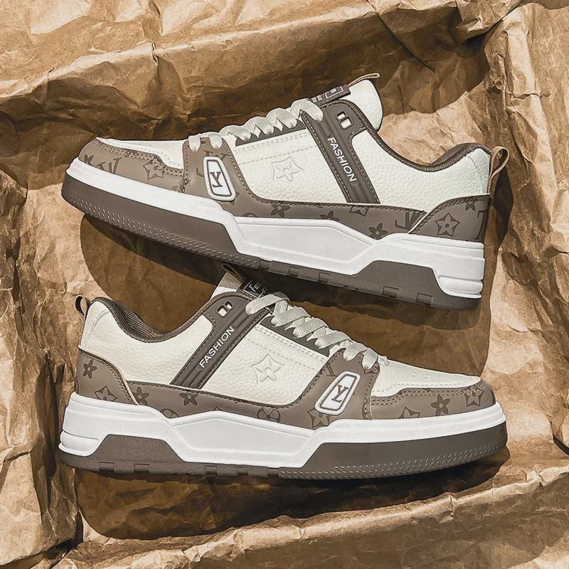 „Adidași albi versatili pentru bărbați, la modă coreeană - pantofi sport casual confortabili, la modă, cu talpă groasă”