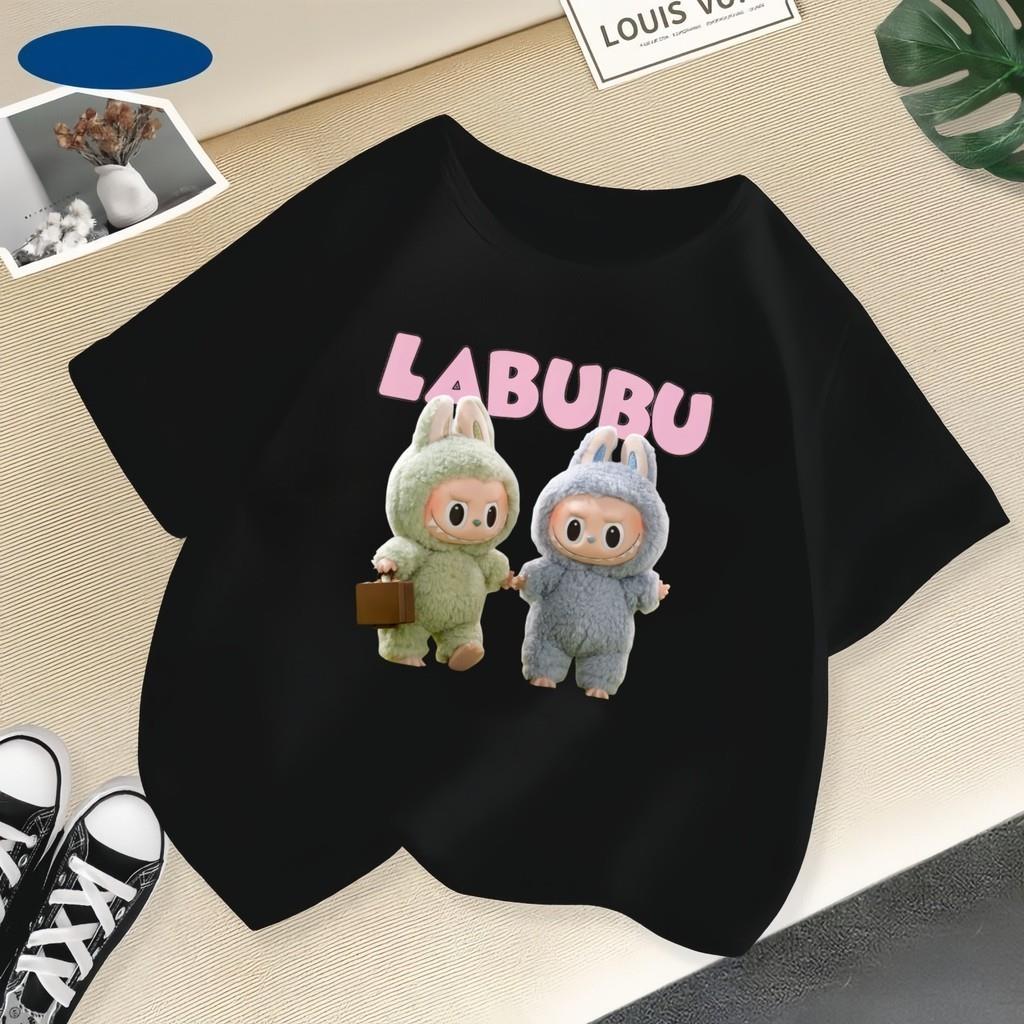

Fashion Cartoon Labubu Cute Printed Women s Short Sleeved T-shirt Summer Comfortable Children s Clothing Soft Round Neck Children s Top 100
