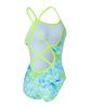 Laelliseupocheu [Rsla418 Mlt] Perfume Foil Double Strap X-Back Swimsuit Multi