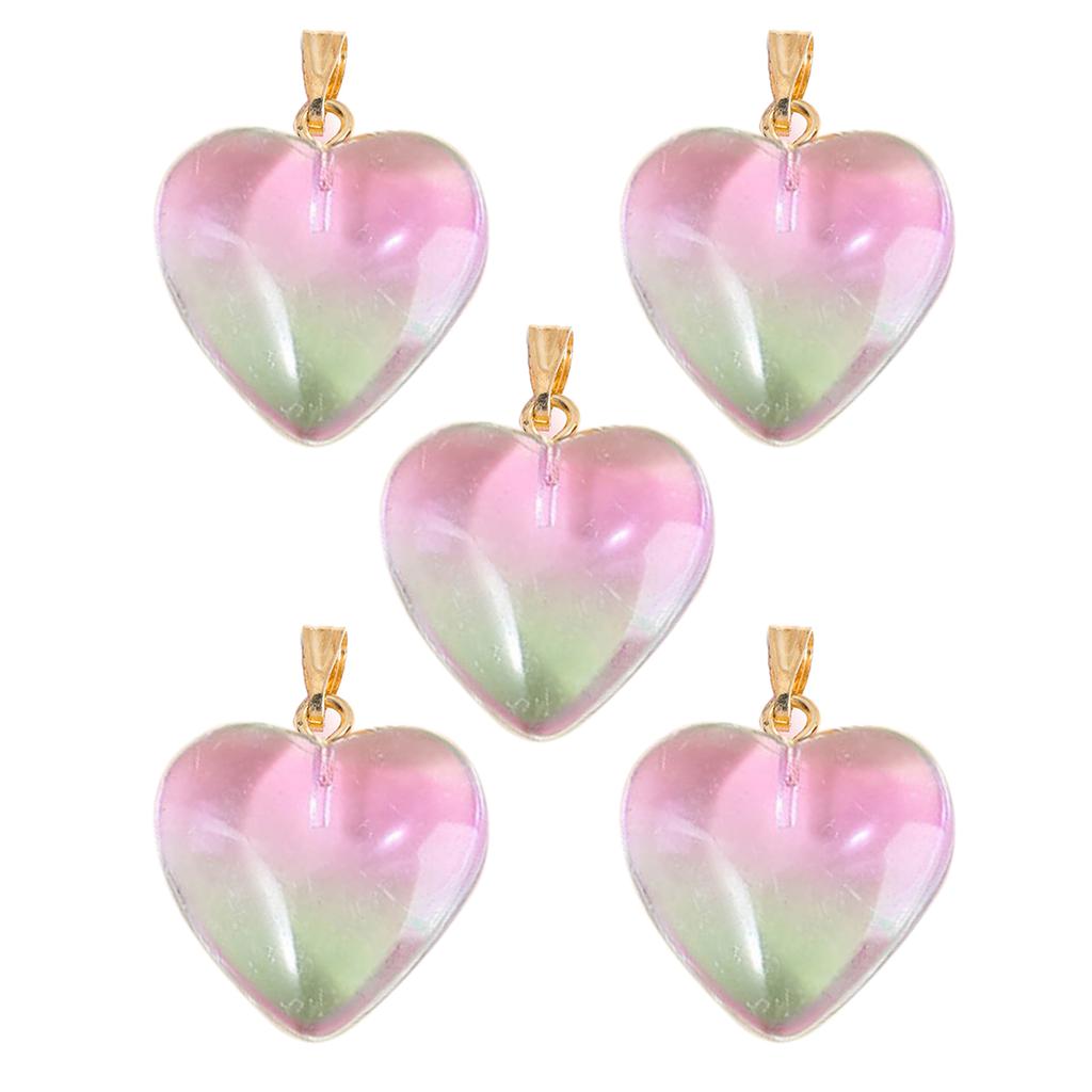 5 szt. Kryształowy Wisiorek Serce z Otworem Breloczek do Plecaka Brzoskwiniowe Serce z Otworem Biżuteria DIY Rzemiosło Kobiety Nastolatki