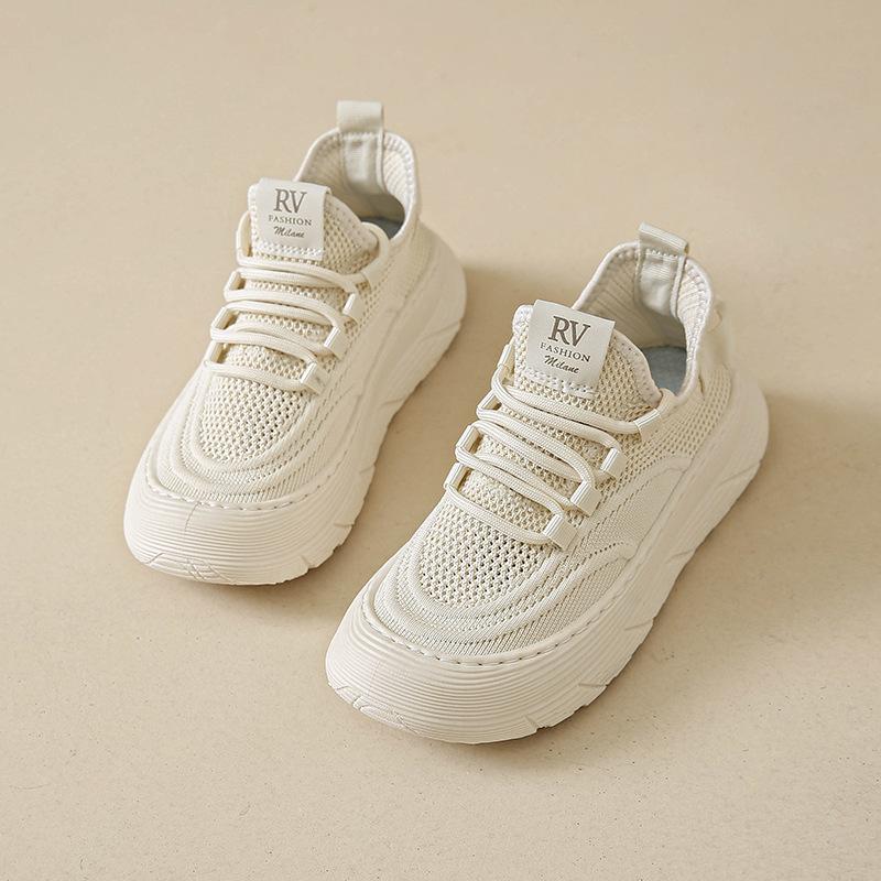 Flying Woven Sneakers Women's 2025 Summer Internet Celebrity Explosion One Pedal Casual Breathable Mesh Running Shoes